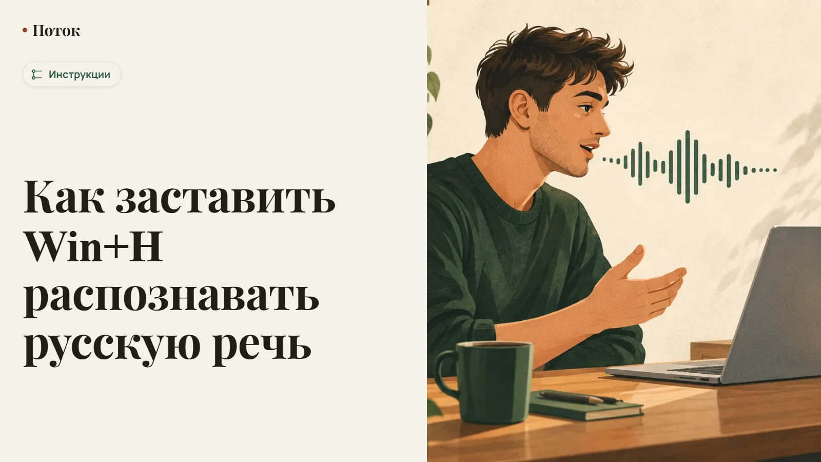 Как заставить Win+H распознавать русскую речь