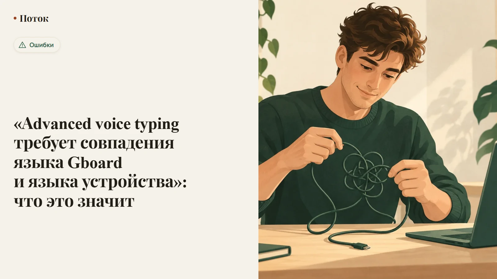 «Advanced voice typing требует совпадения языка Gboard и языка устройства»: что это значит