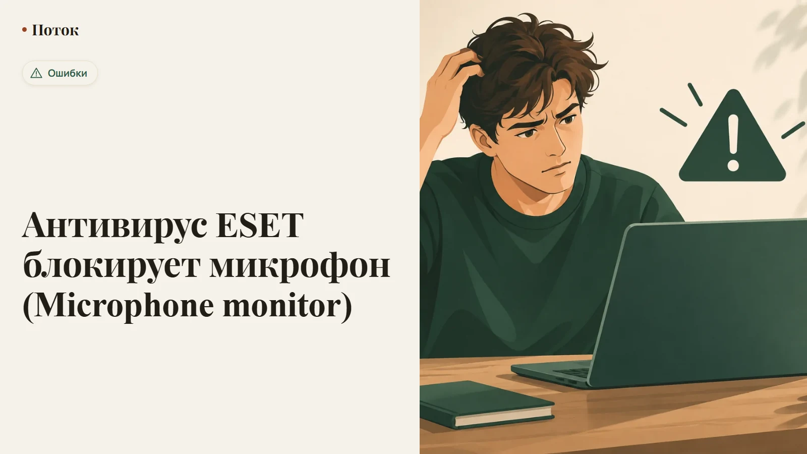 Антивирус ESET блокирует микрофон (Microphone monitor)