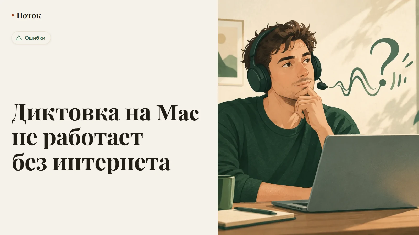 Диктовка на Mac не работает без интернета