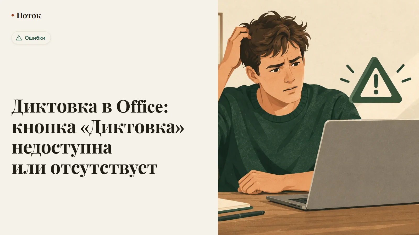 Диктовка в Office: кнопка «Диктовка» недоступна или отсутствует