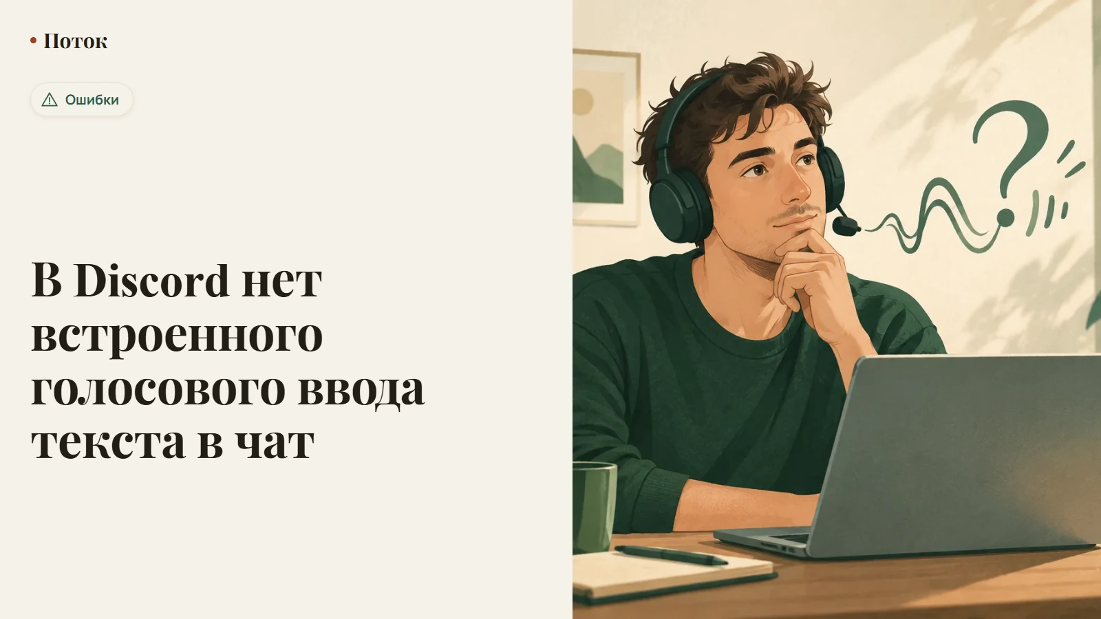 В Discord нет встроенного голосового ввода текста в чат