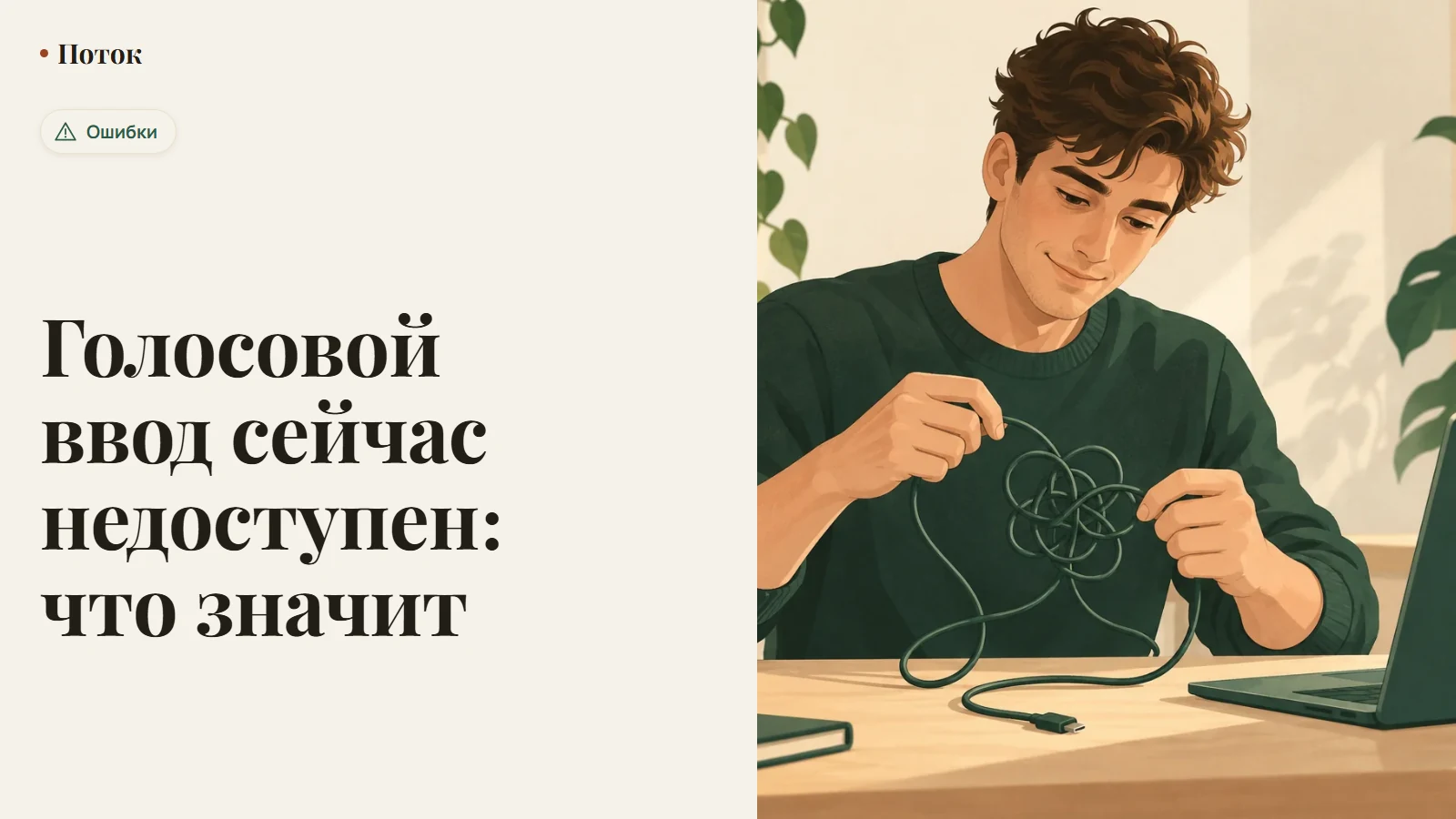 Голосовой ввод сейчас недоступен: что значит