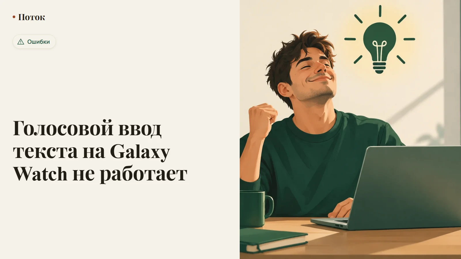 Голосовой ввод текста на Galaxy Watch не работает