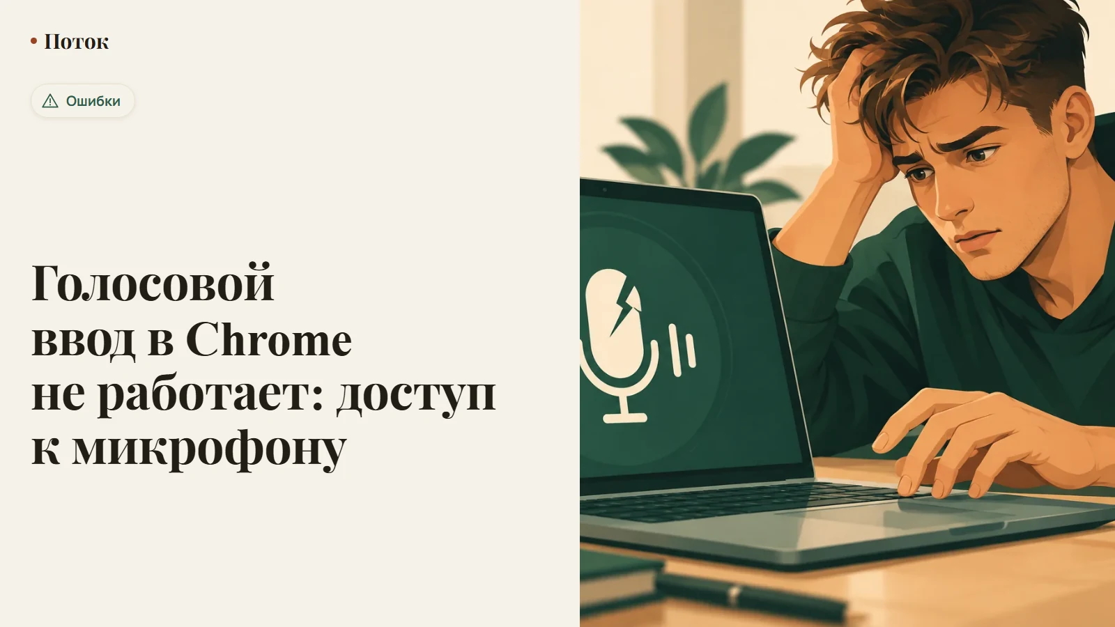 Голосовой ввод в Chrome не работает: доступ к микрофону