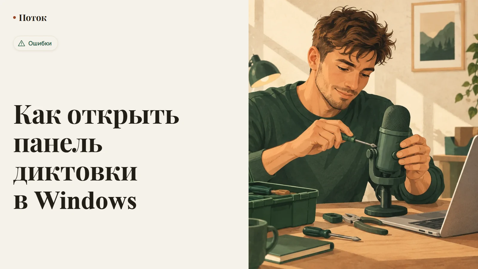Как открыть панель диктовки в Windows