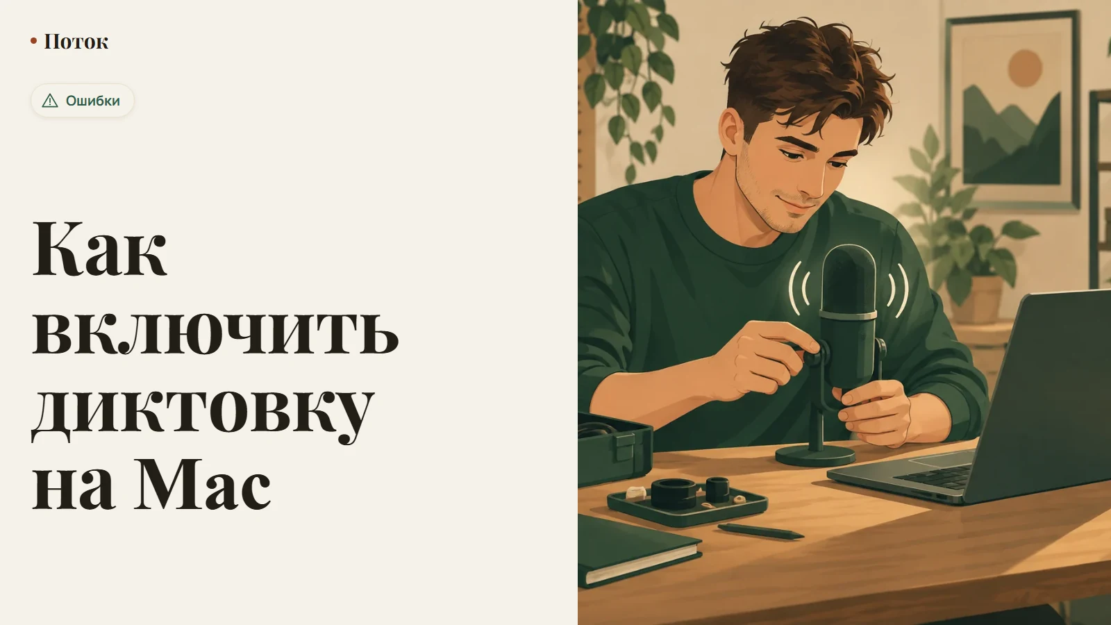 Как включить диктовку на Mac