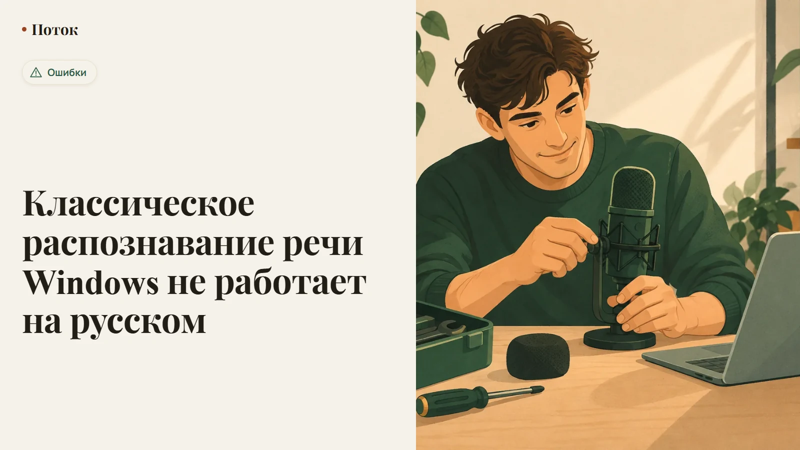 Классическое распознавание речи Windows не работает на русском
