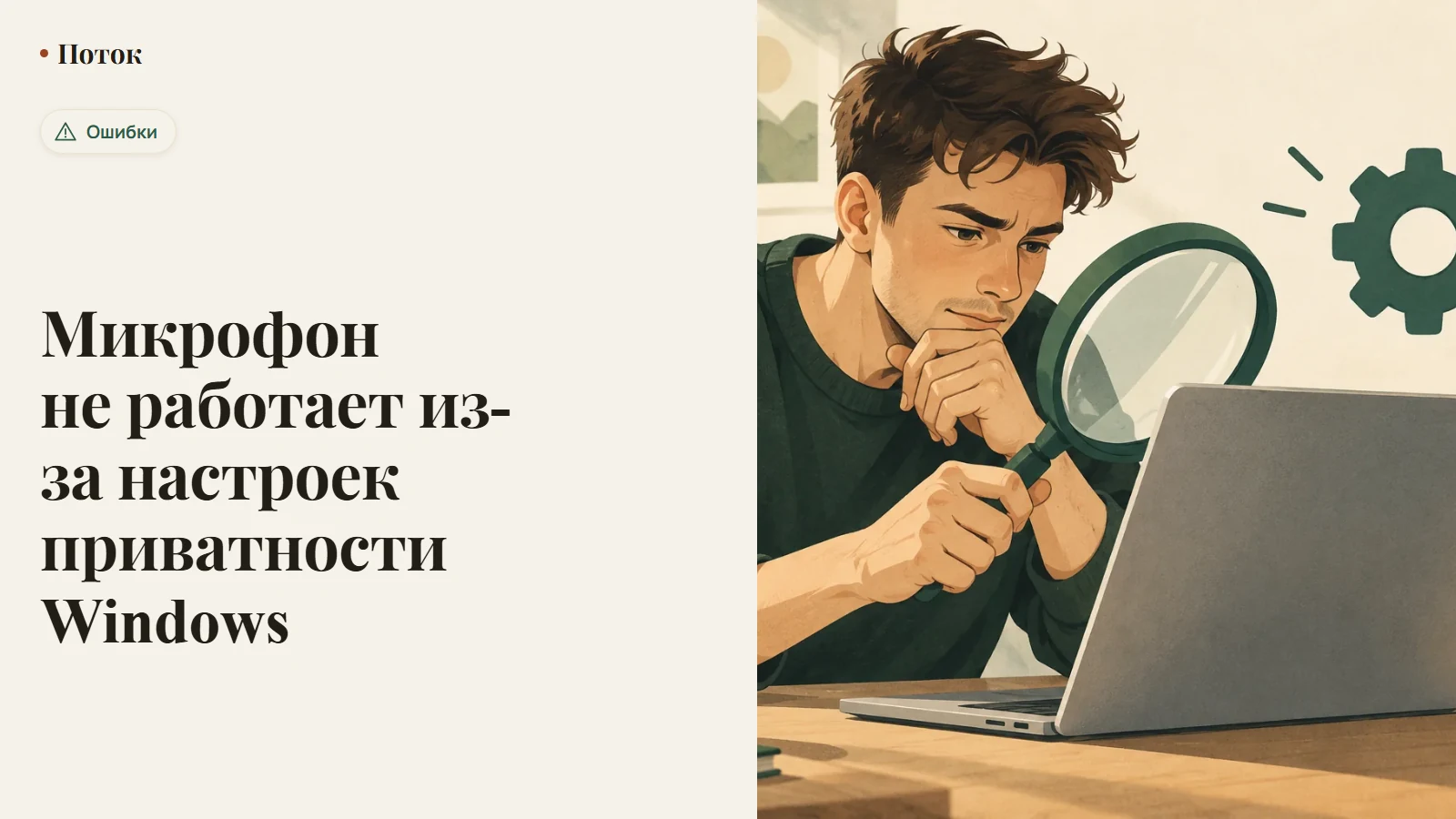 Микрофон не работает из-за настроек приватности Windows