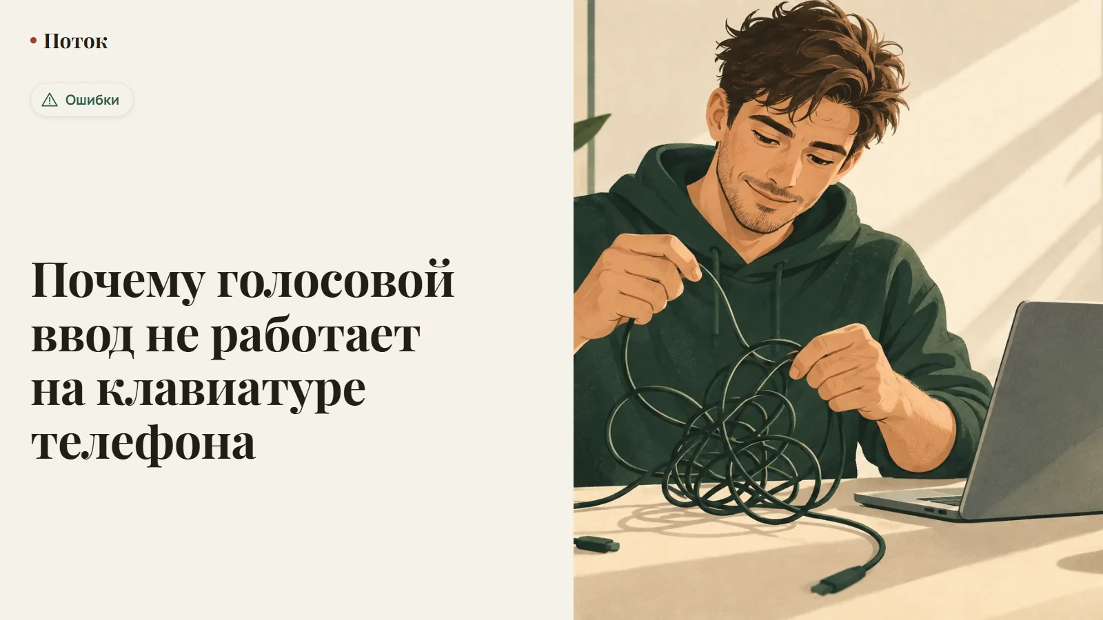 Почему голосовой ввод не работает на клавиатуре телефона