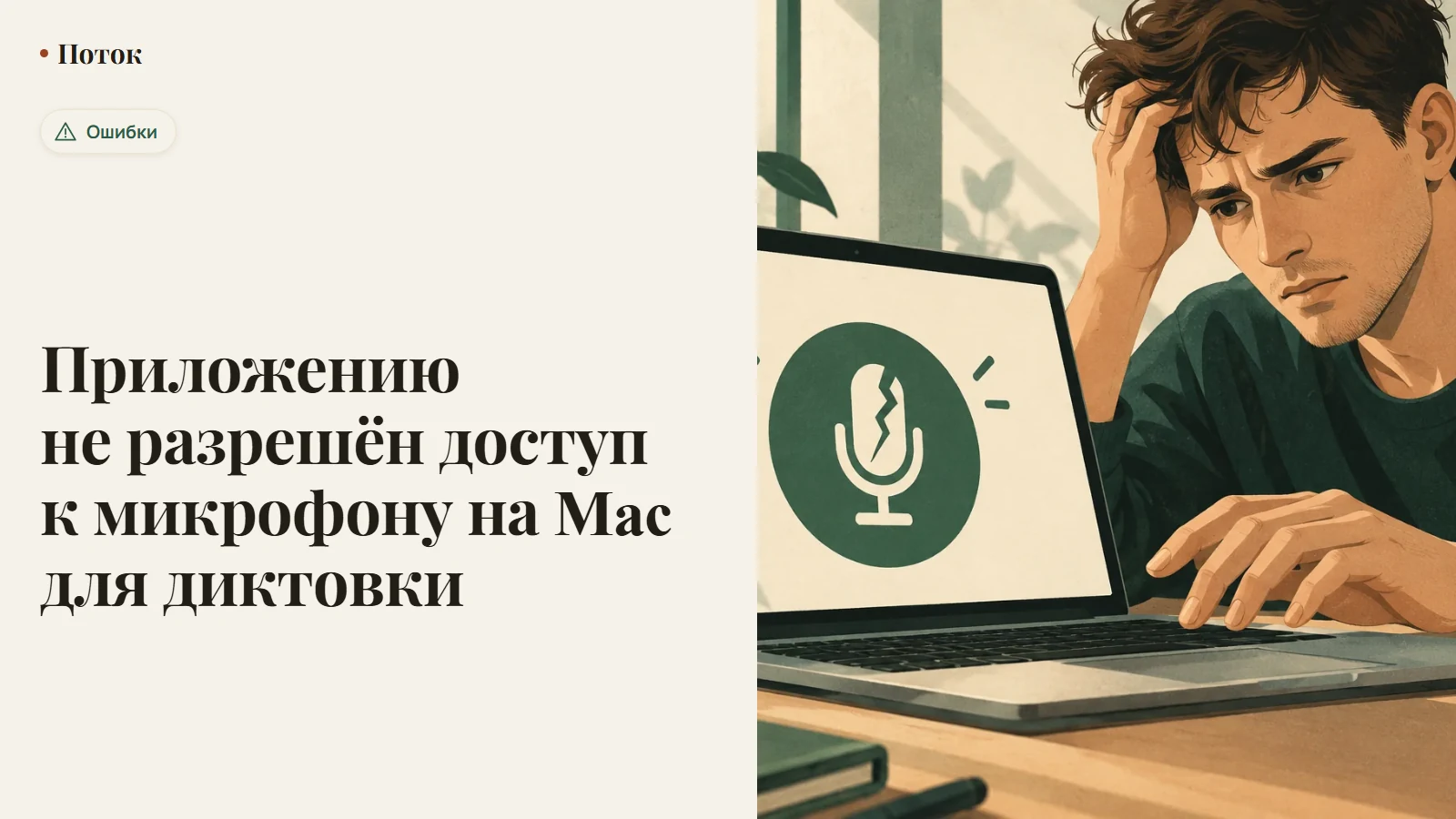 Приложению не разрешён доступ к микрофону на Mac для диктовки