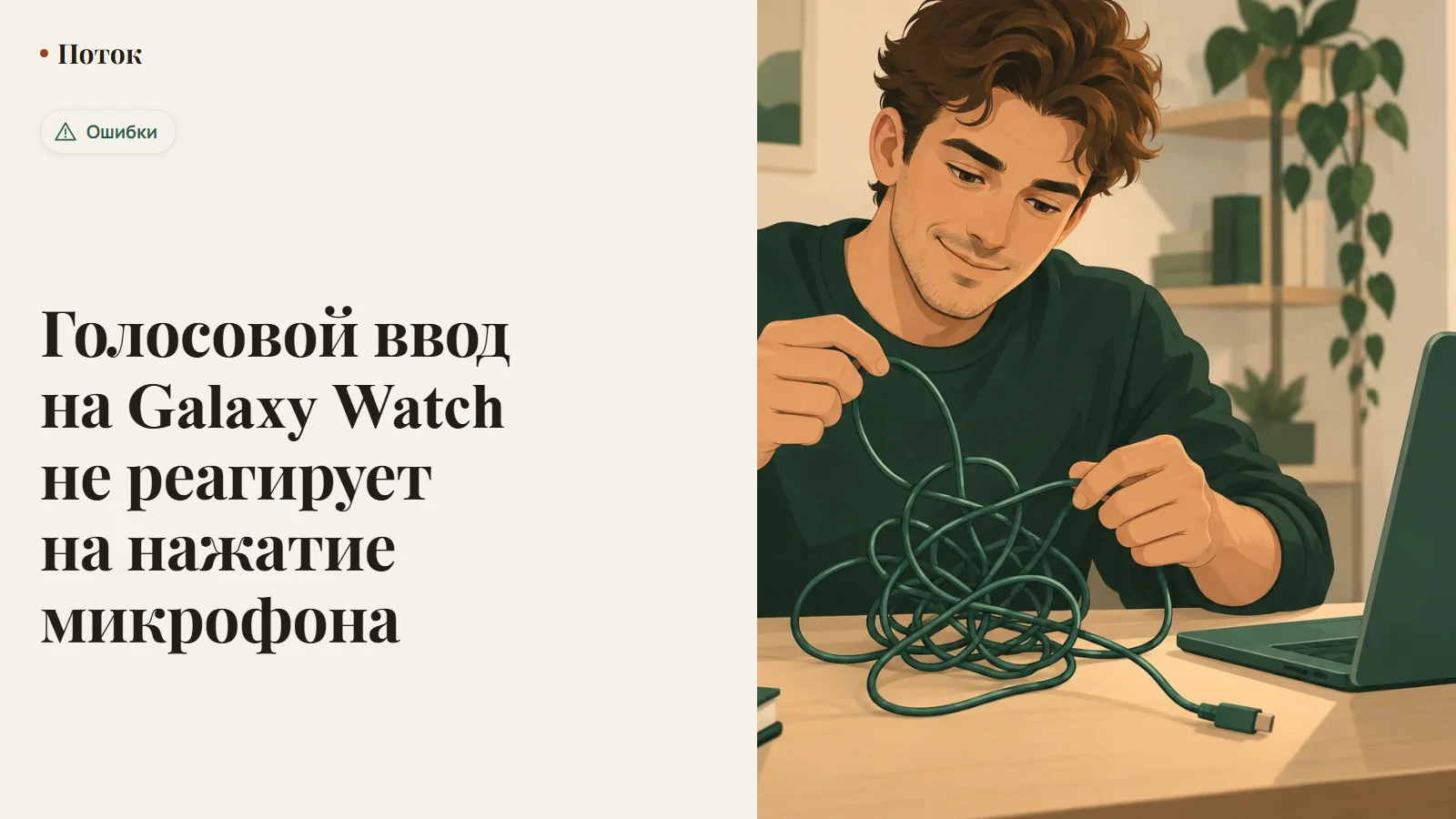 Голосовой ввод на Galaxy Watch не реагирует на нажатие микрофона