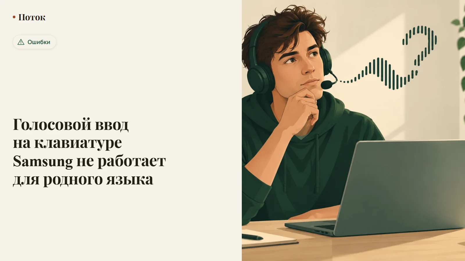 Голосовой ввод на клавиатуре Samsung не работает для родного языка