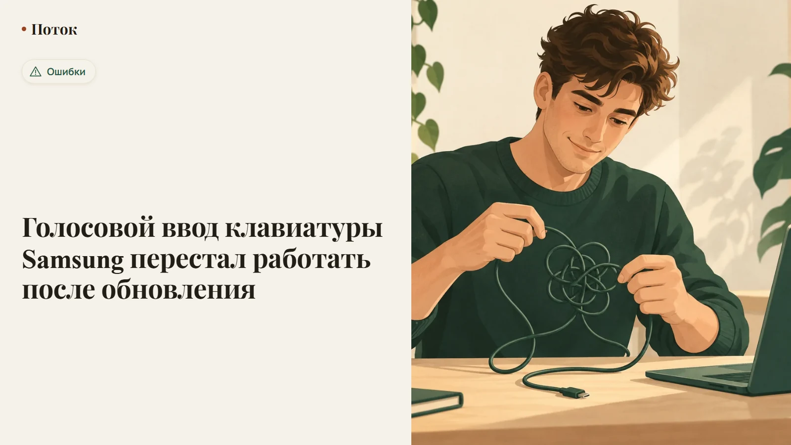 Голосовой ввод клавиатуры Samsung перестал работать после обновления