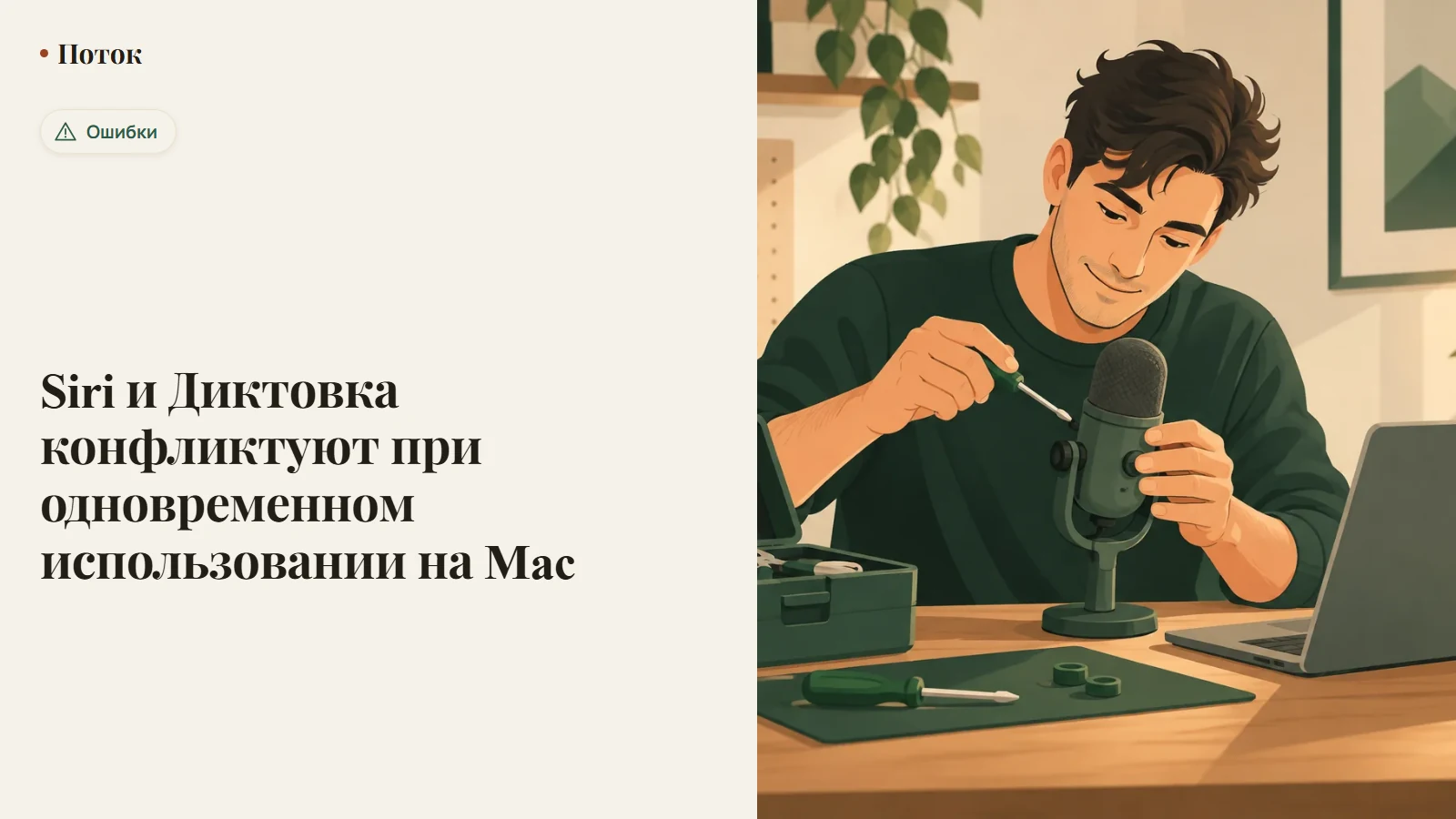Siri и Диктовка конфликтуют при одновременном использовании на Mac