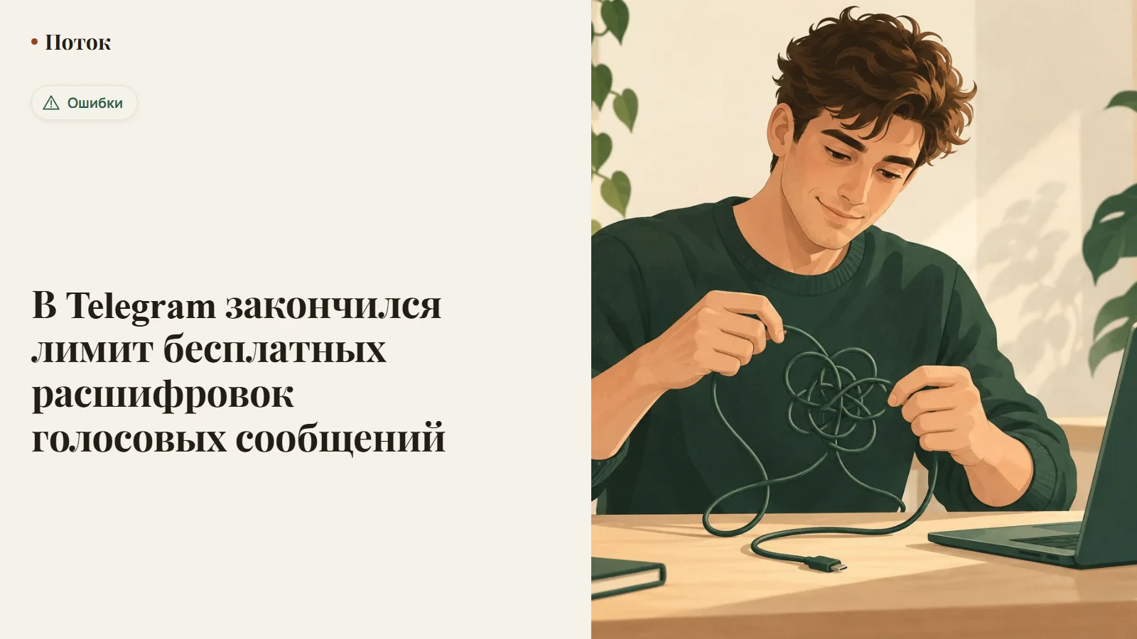 В Telegram закончился лимит бесплатных расшифровок голосовых сообщений