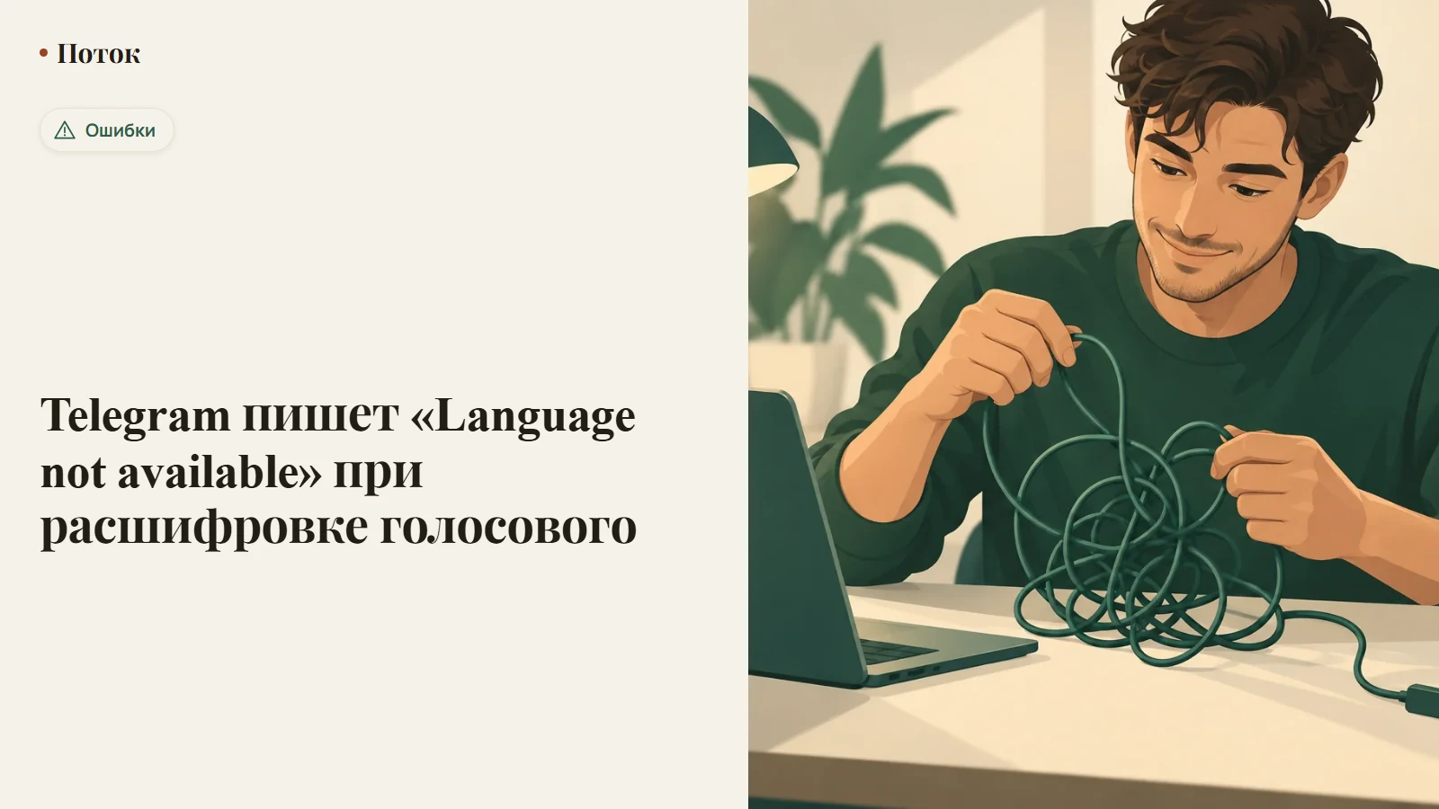 Telegram пишет «Language not available» при расшифровке голосового