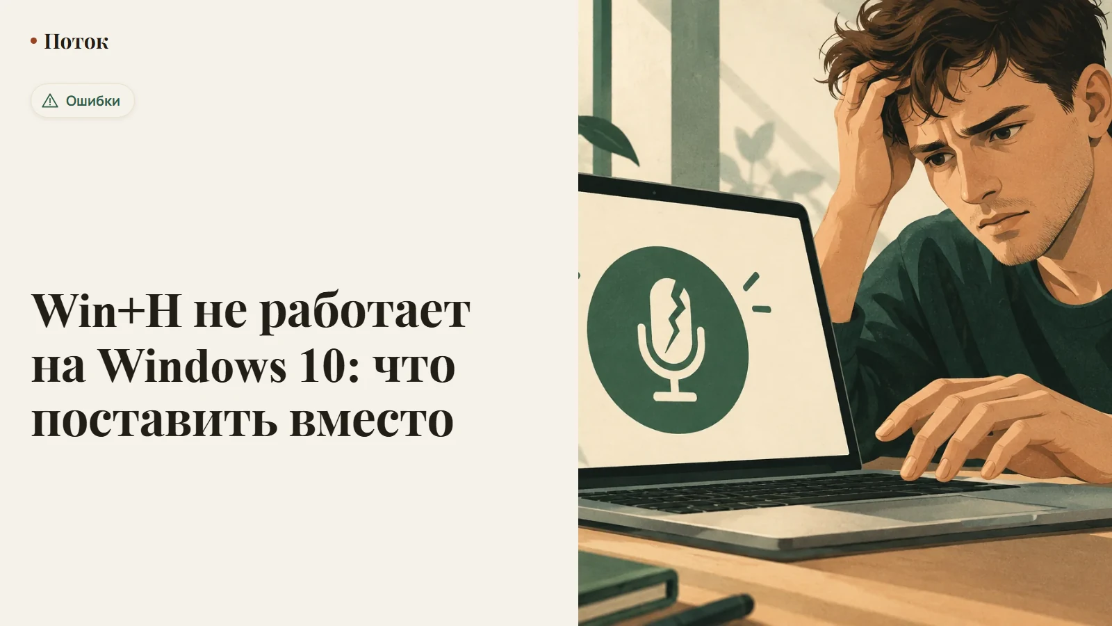 Win+H не работает на Windows 10: что поставить вместо