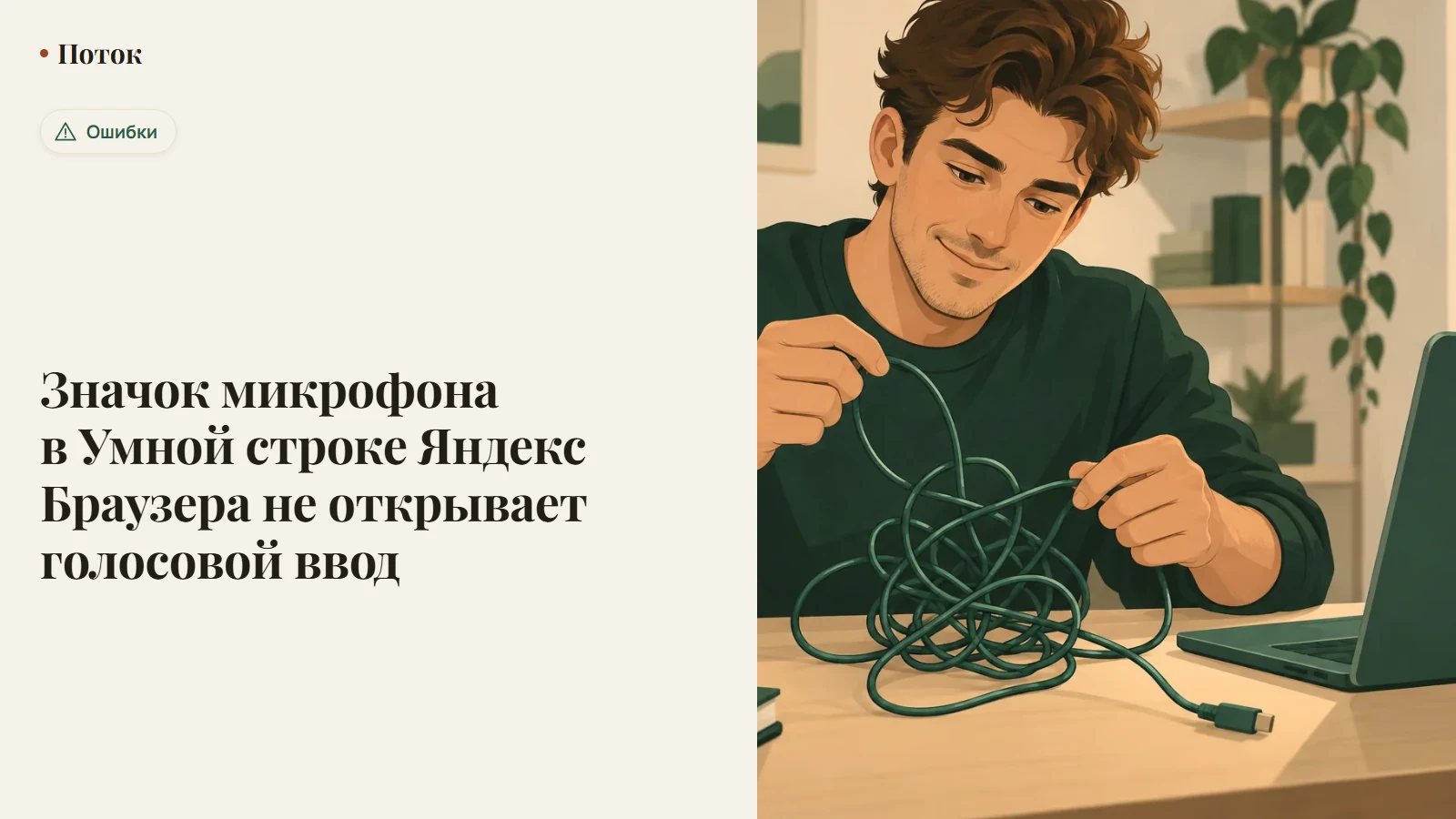 Значок микрофона в Умной строке Яндекс Браузера не открывает голосовой ввод