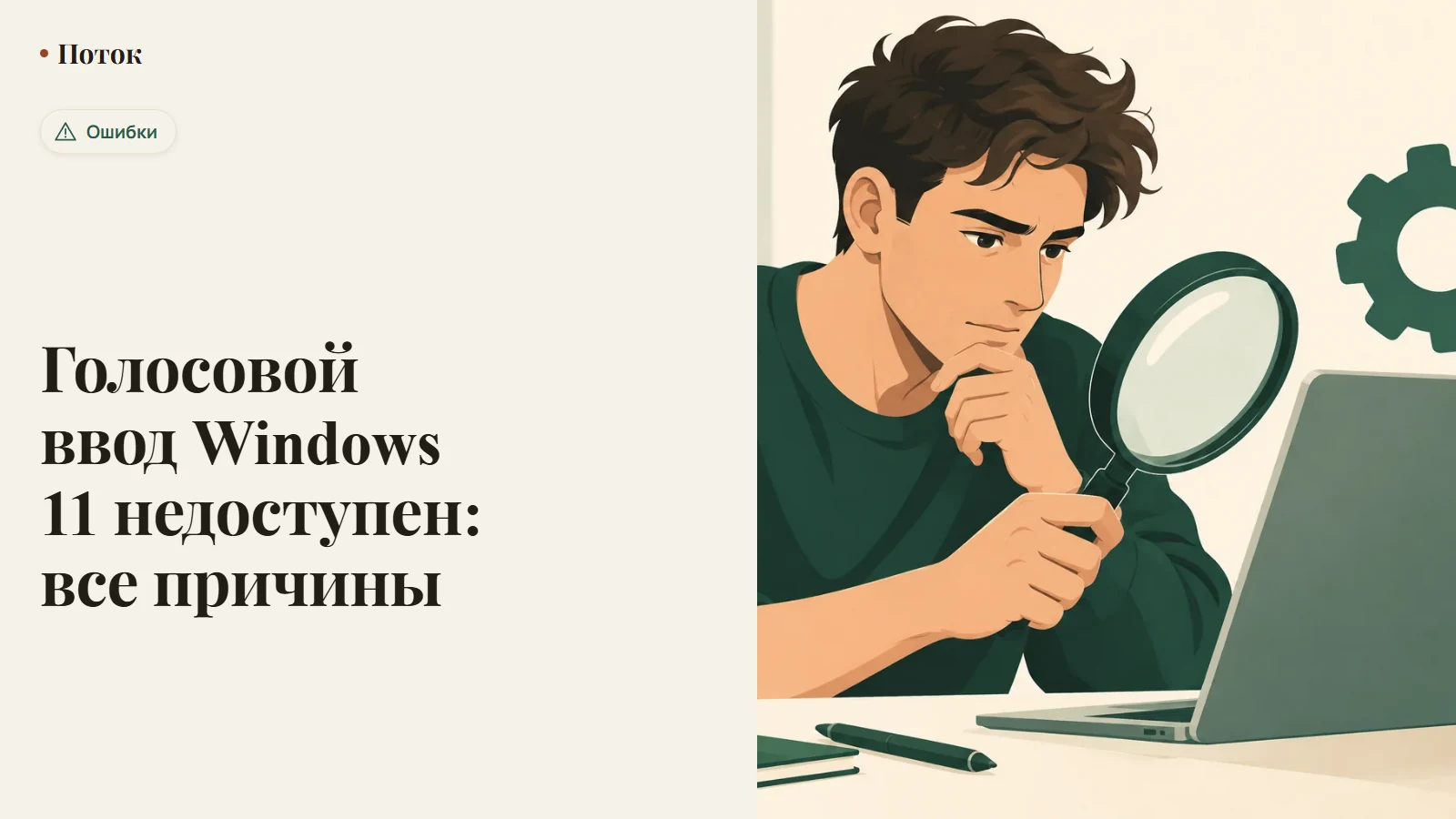 Голосовой ввод Windows 11 недоступен: все причины