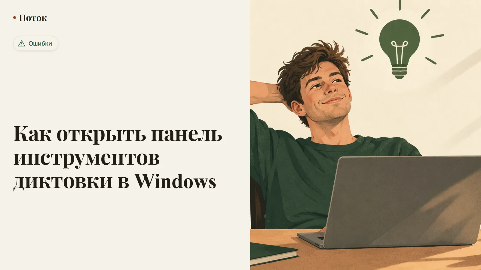 Как открыть панель инструментов диктовки в Windows