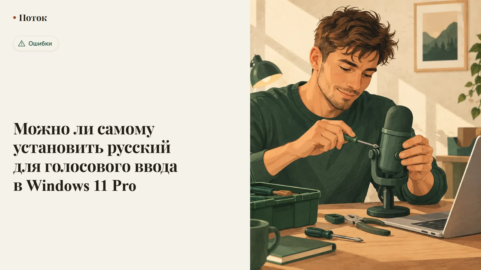 Можно ли самому установить русский для голосового ввода в Windows 11 Pro