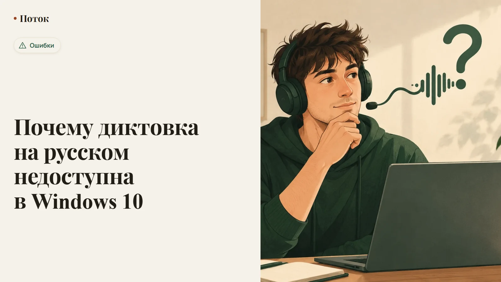 Почему диктовка на русском недоступна в Windows 10