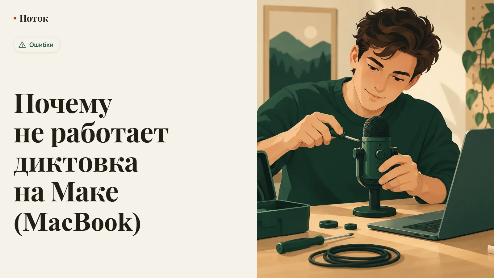 Почему не работает диктовка на Маке (MacBook)