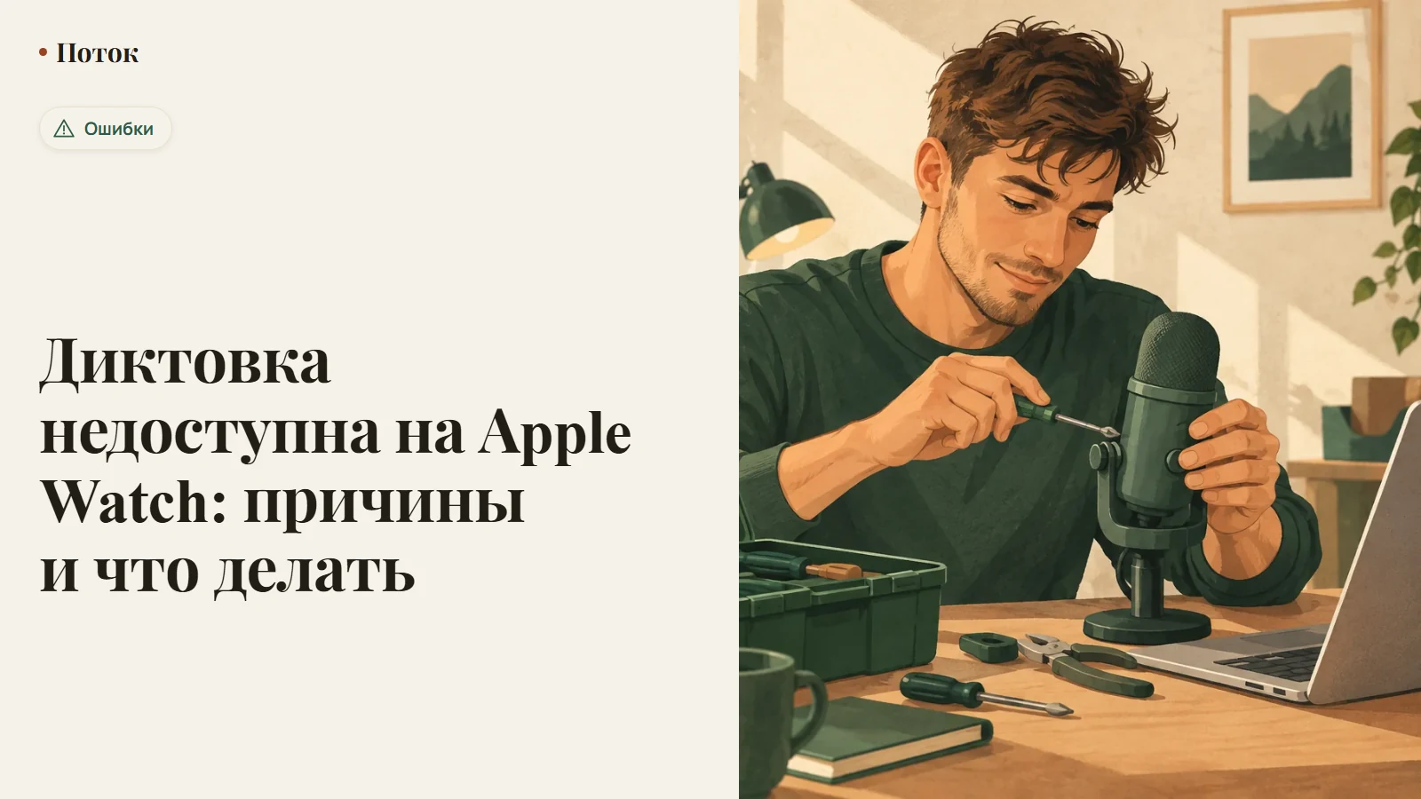 Диктовка недоступна на Apple Watch: причины и что делать