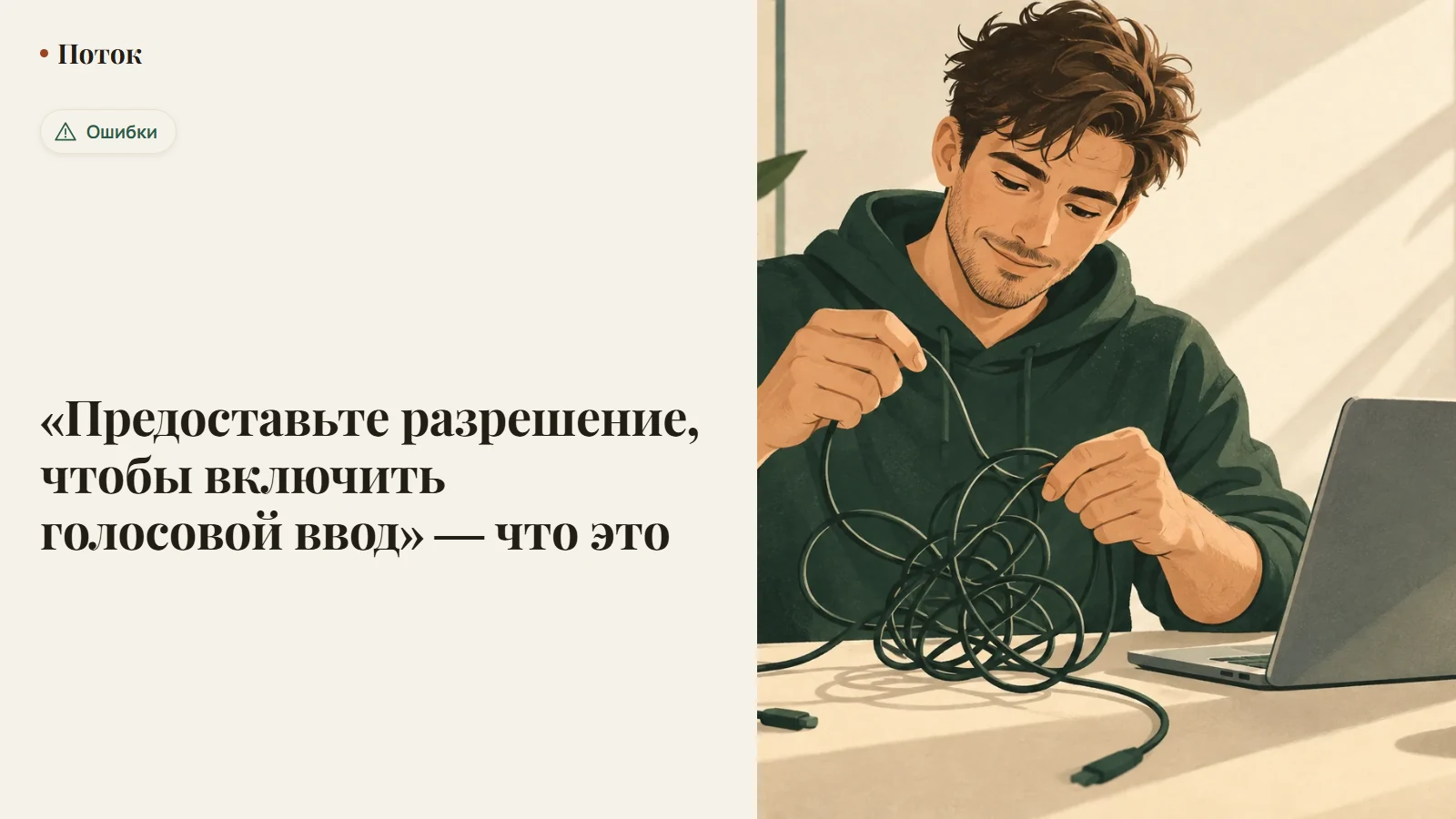 «Предоставьте разрешение, чтобы включить голосовой ввод» — что это