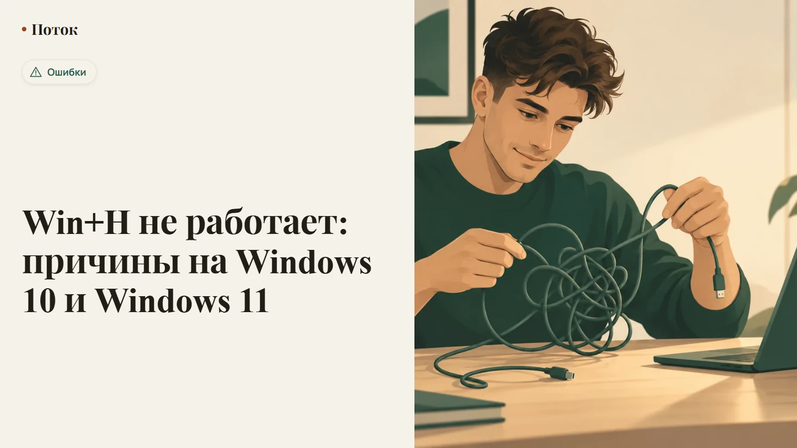 Win+H не работает: причины на Windows 10 и Windows 11