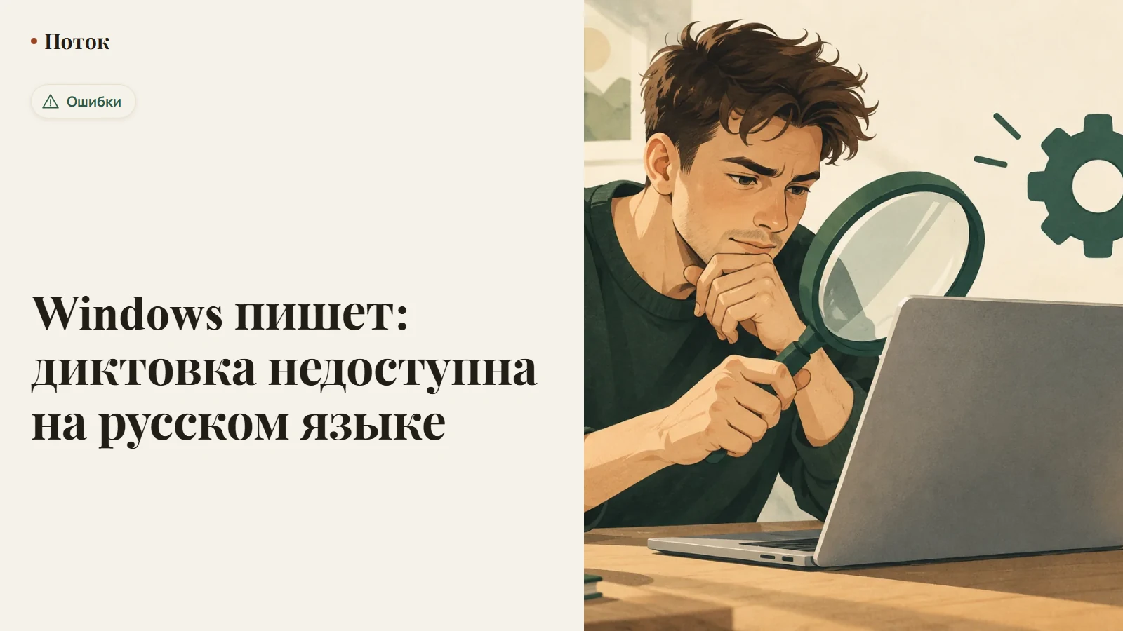 Windows пишет: диктовка недоступна на русском языке