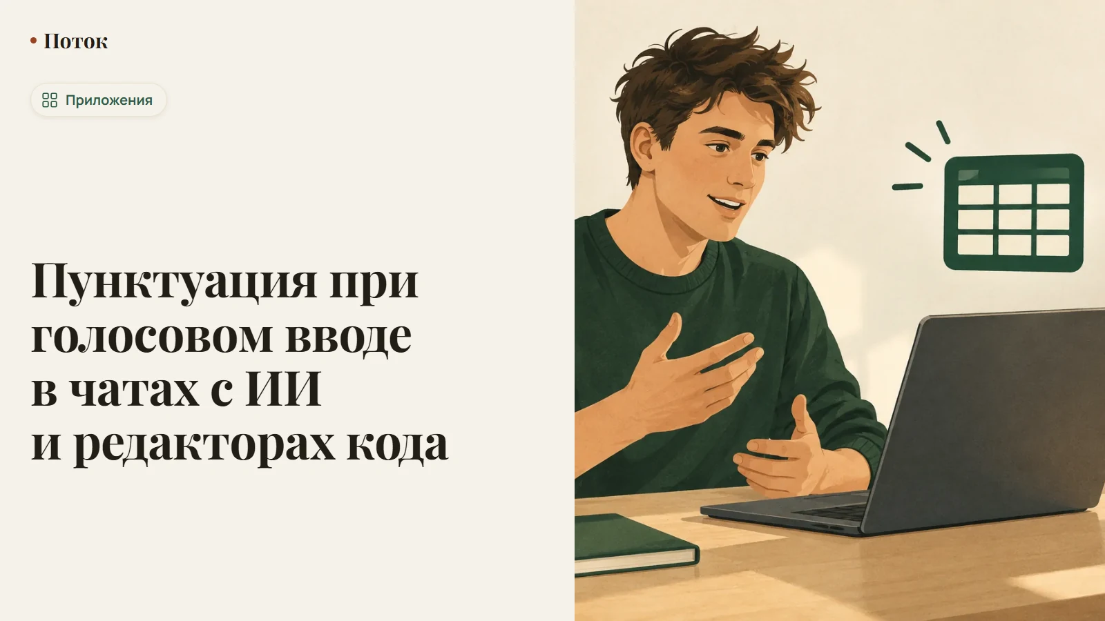 Пунктуация при голосовом вводе в чатах с ИИ и редакторах кода