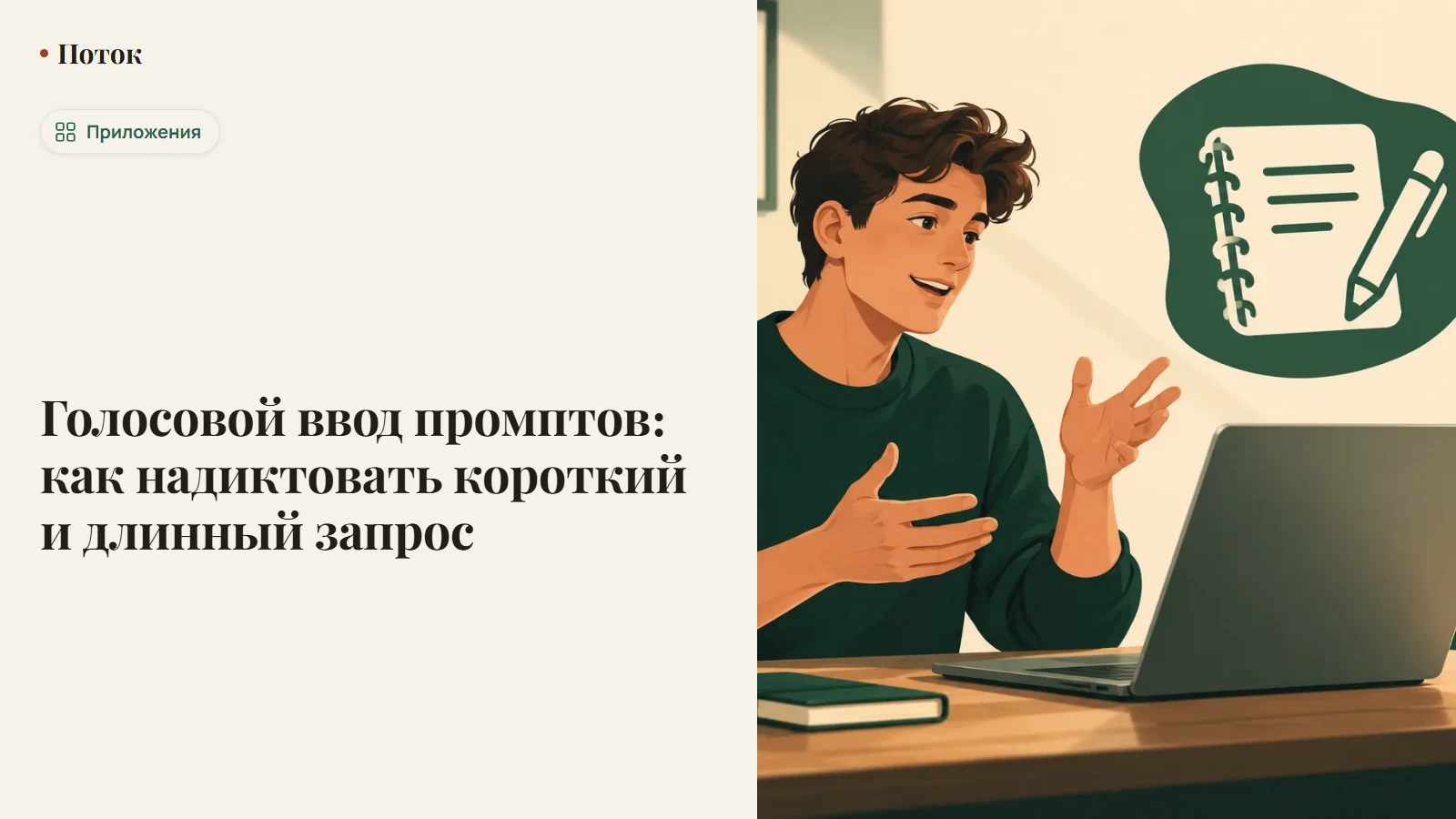 Голосовой ввод промптов: как надиктовать короткий и длинный запрос