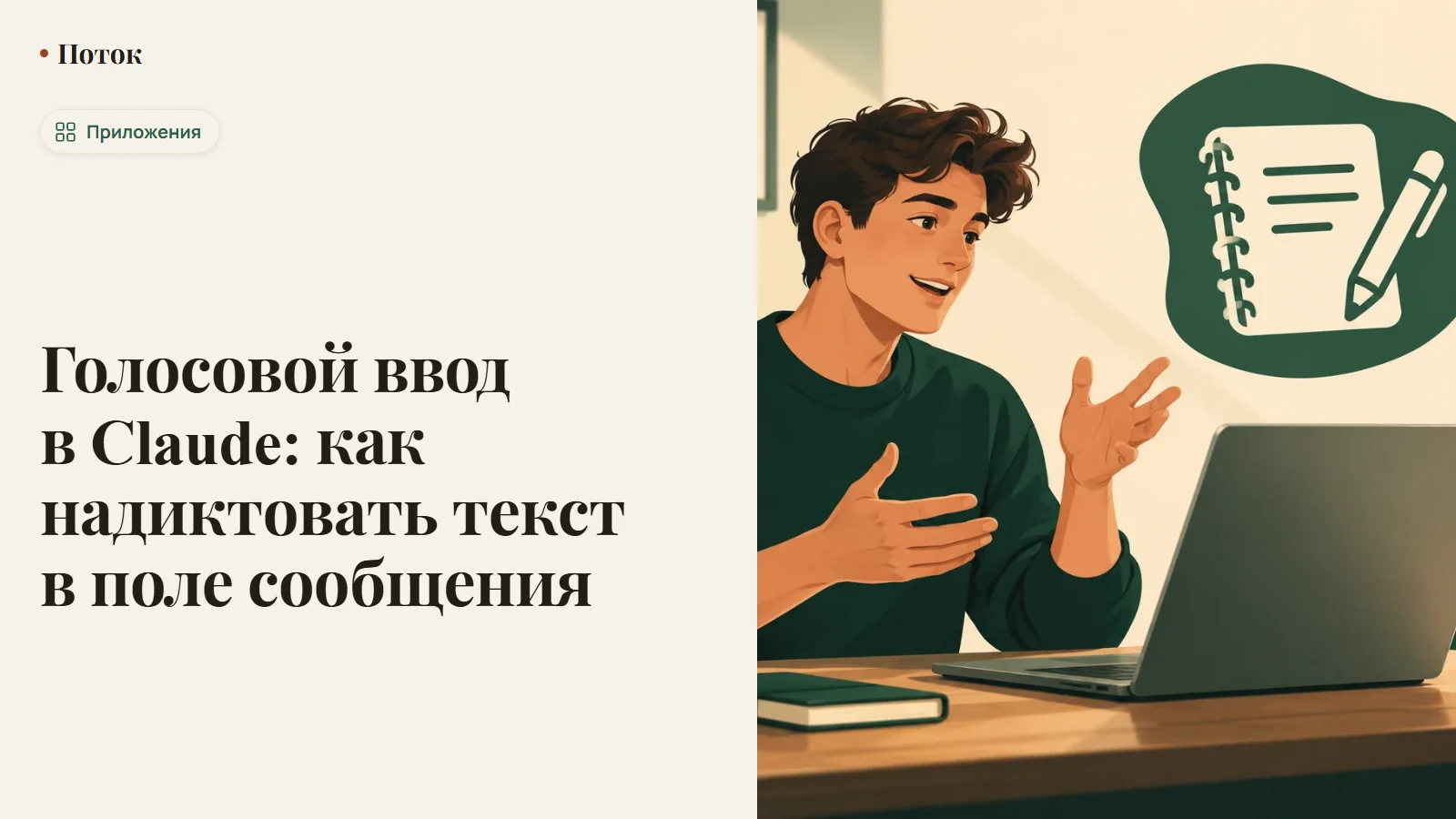 Голосовой ввод в Claude: как надиктовать текст в поле сообщения