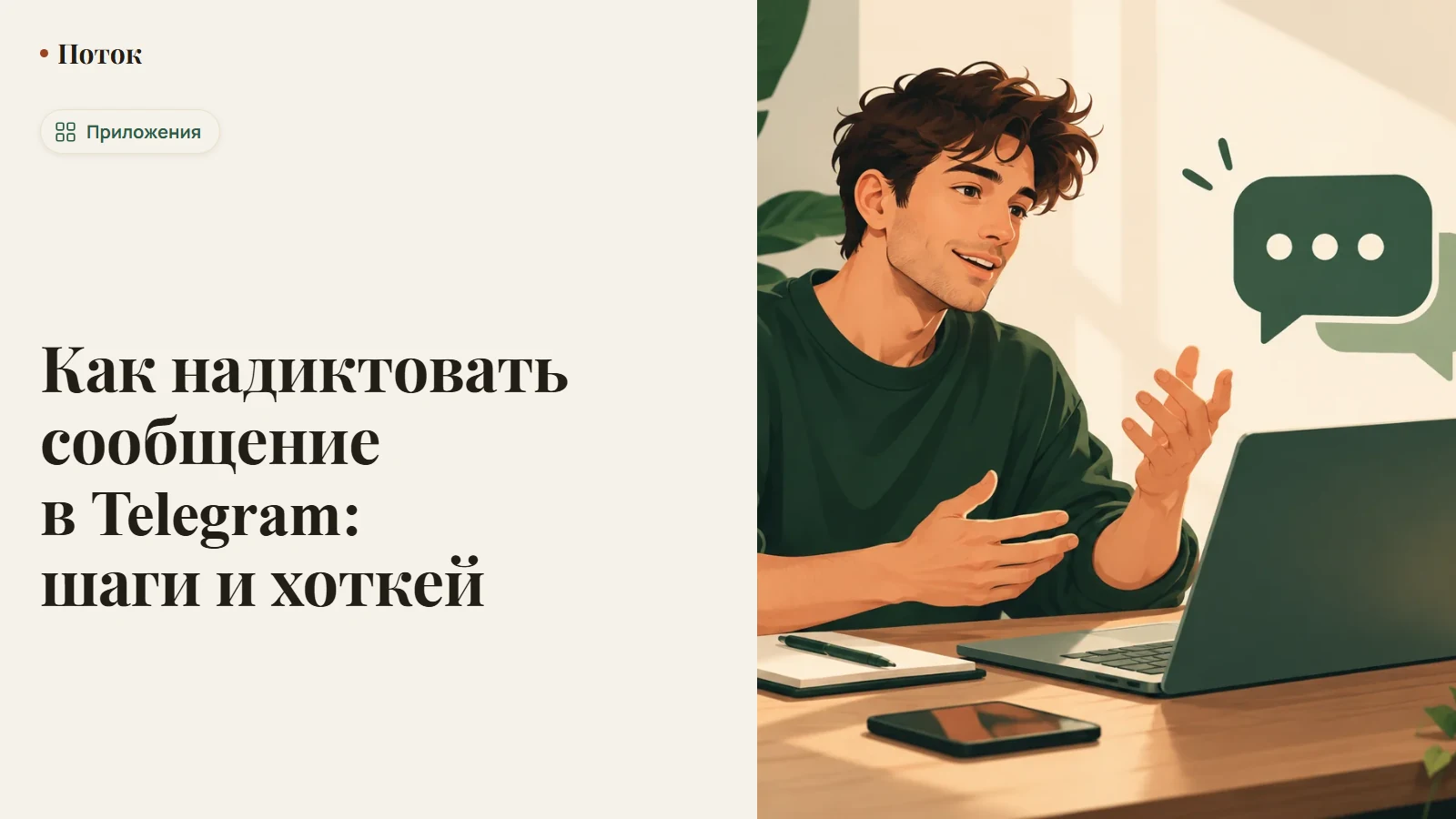Как надиктовать сообщение в Telegram: шаги и хоткей