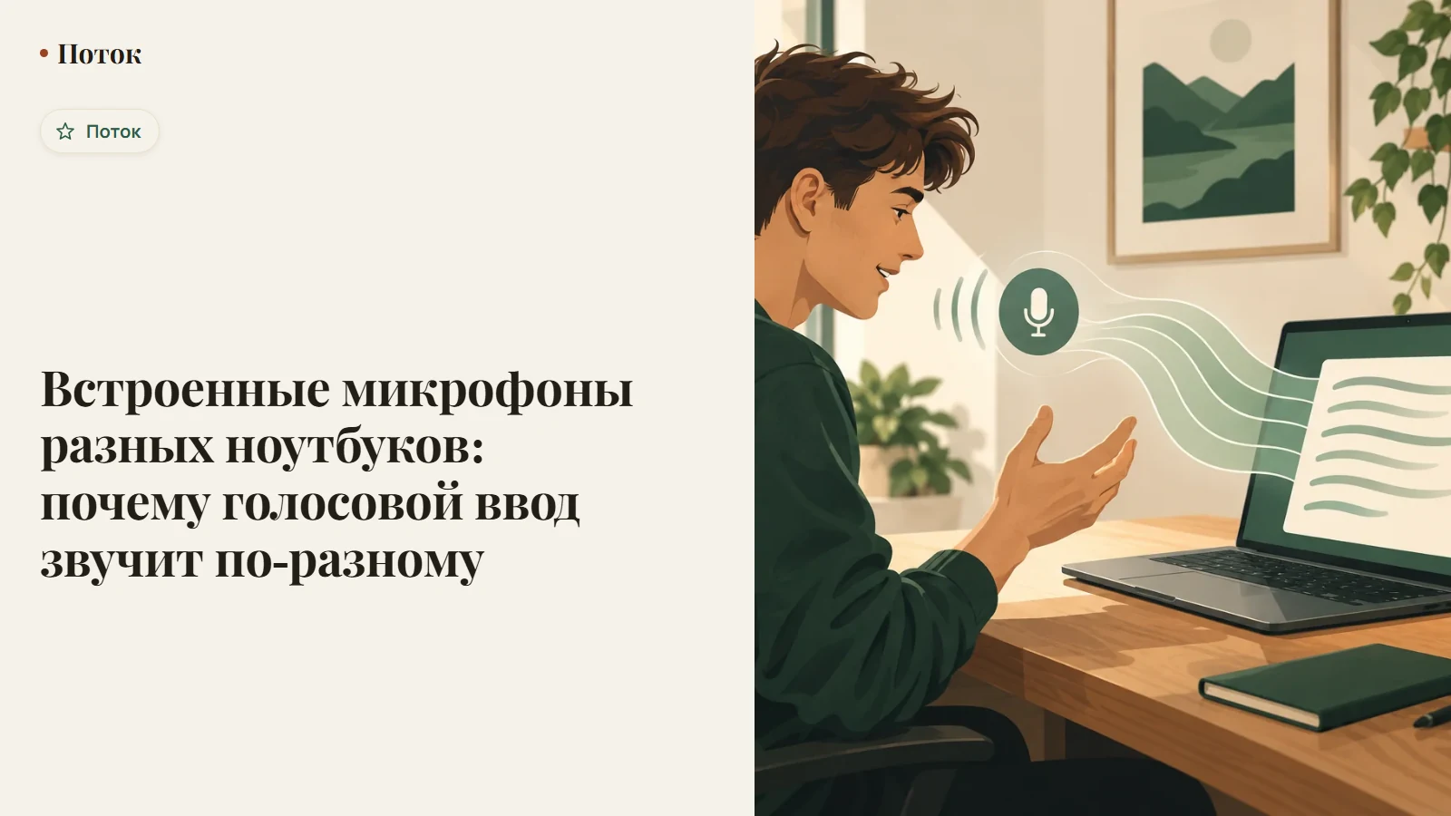 Встроенные микрофоны разных ноутбуков: почему голосовой ввод звучит по-разному