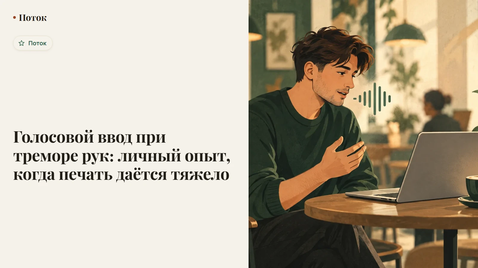 Голосовой ввод при треморе рук: личный опыт, когда печать даётся тяжело