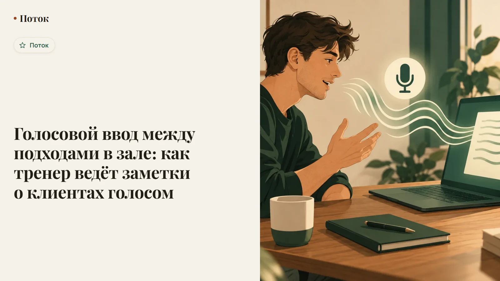 Голосовой ввод между подходами в зале: как тренер ведёт заметки о клиентах голосом