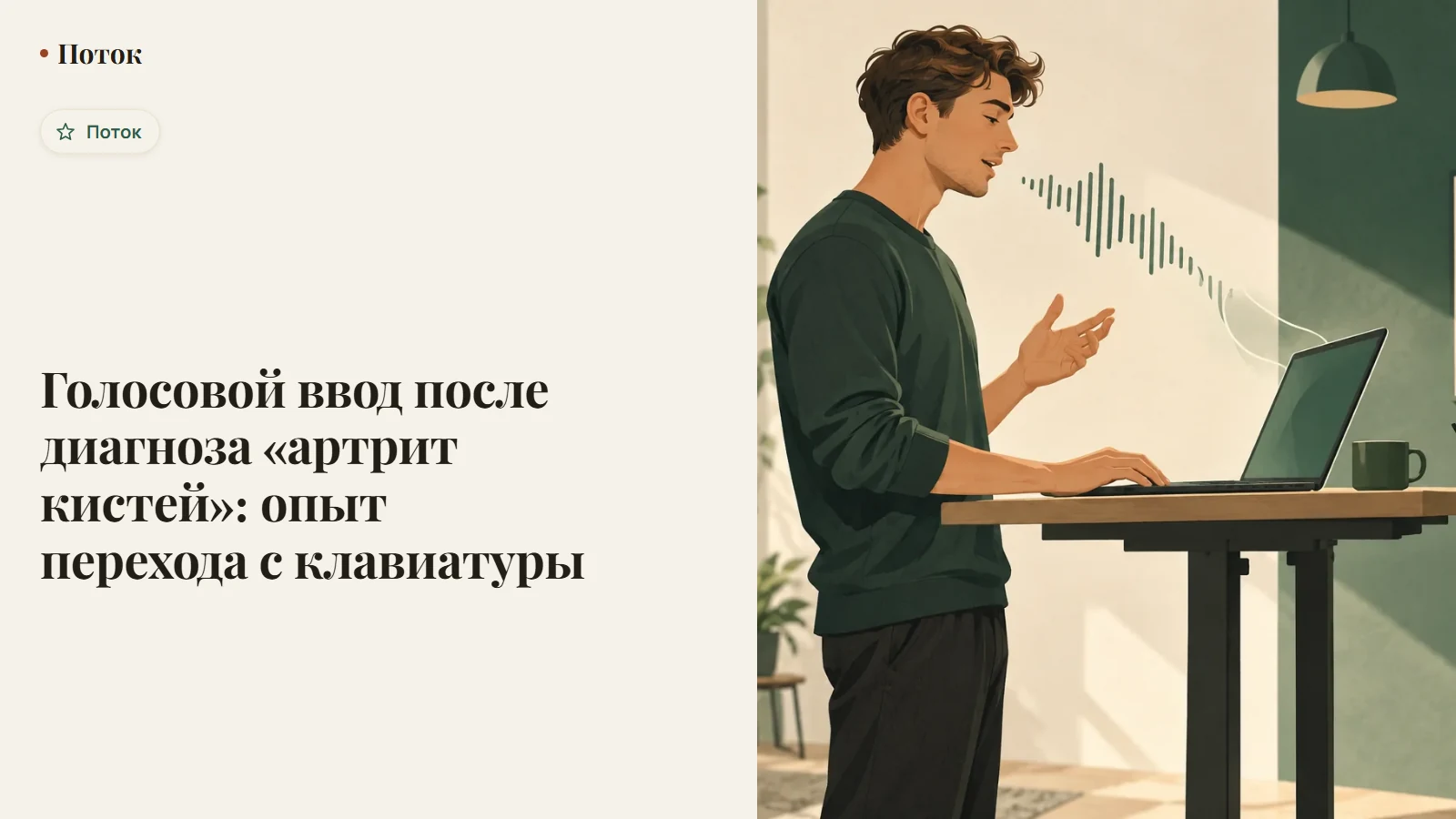 Голосовой ввод после диагноза «артрит кистей»: опыт перехода с клавиатуры