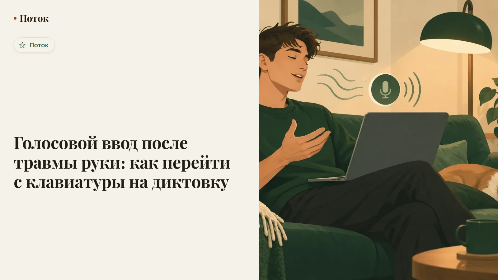 Голосовой ввод после травмы руки: как перейти с клавиатуры на диктовку