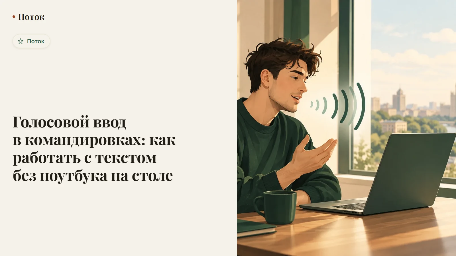 Голосовой ввод в командировках: как работать с текстом без ноутбука на столе