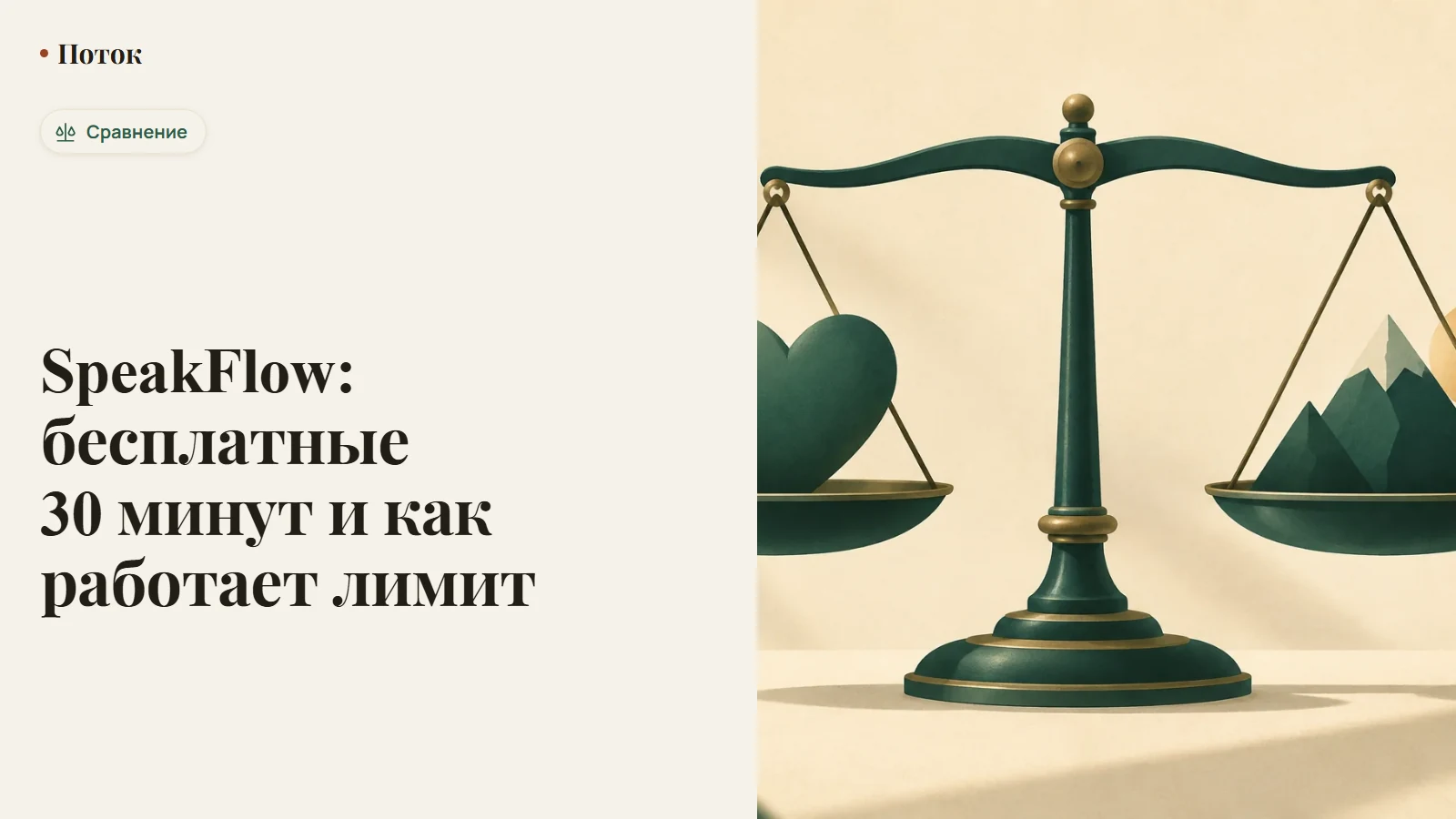 Счётчик 30 минут диктовки SpeakFlow рядом с кнопкой платного тарифа