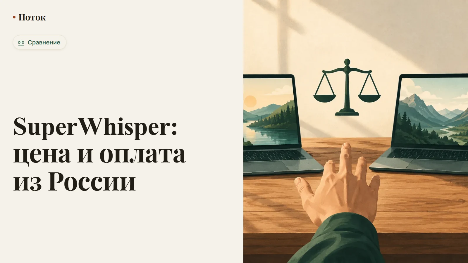 Экран тарифов SuperWhisper с переключателем между локальной моделью и облачной подпиской
