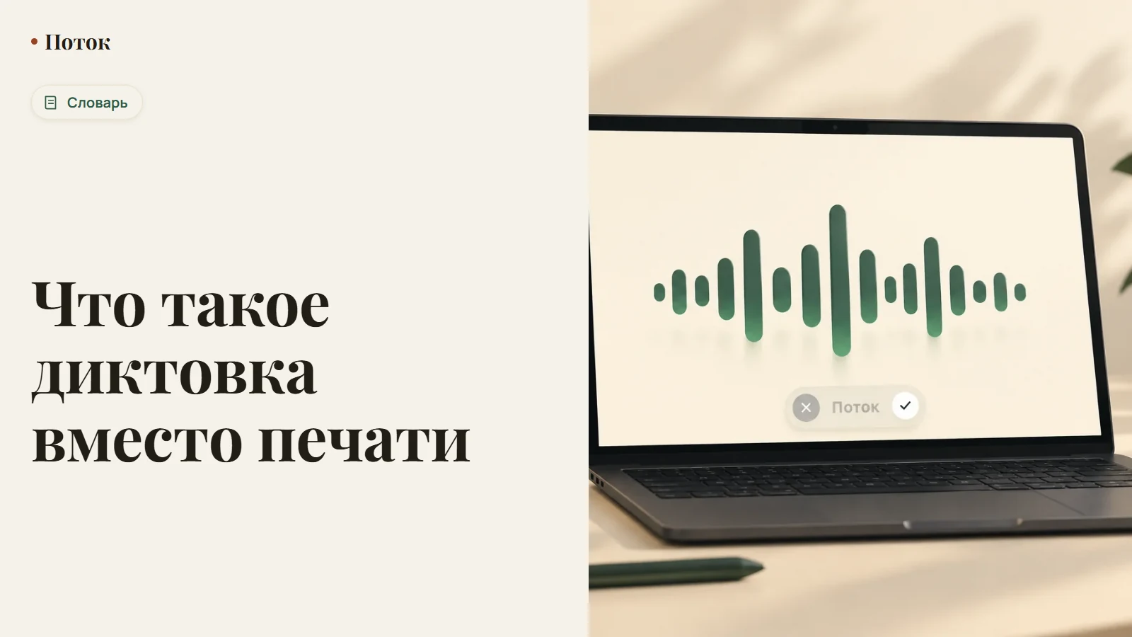 Что такое диктовка вместо печати