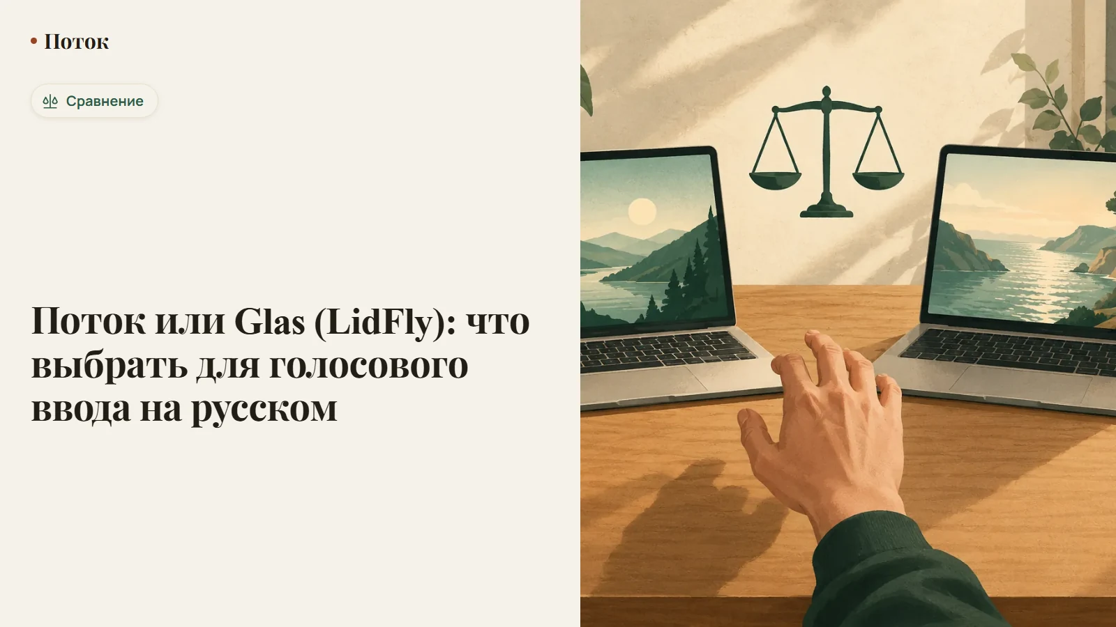 Поток и Glas (LidFly) рядом — два приложения голосового ввода со значками российских серверов