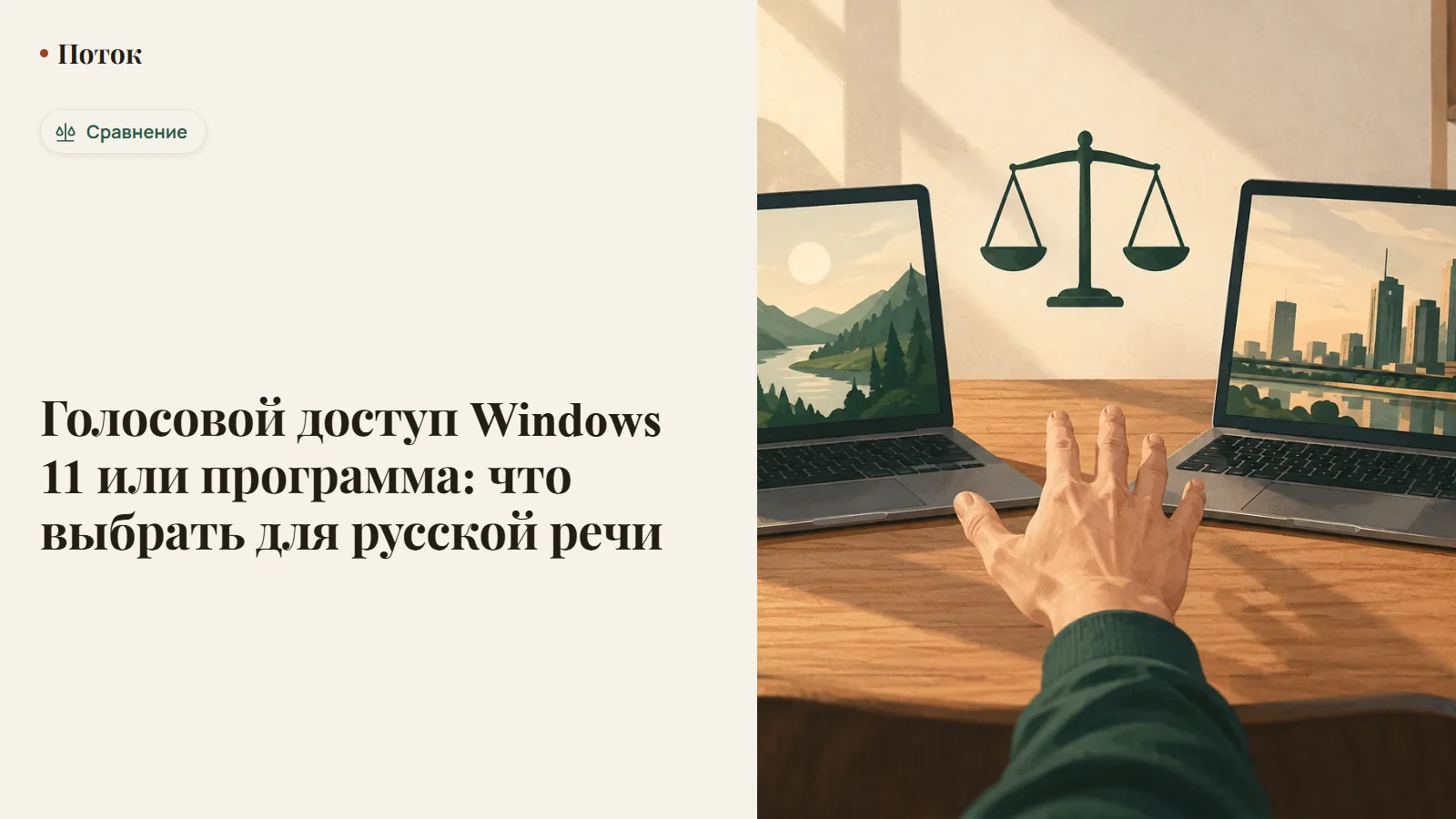 Настройки Windows 11 с включённым «Голосовым доступом» и значком микрофона