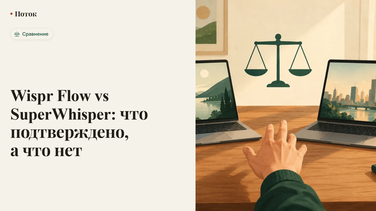 Wispr Flow vs SuperWhisper: что подтверждено, а что нет