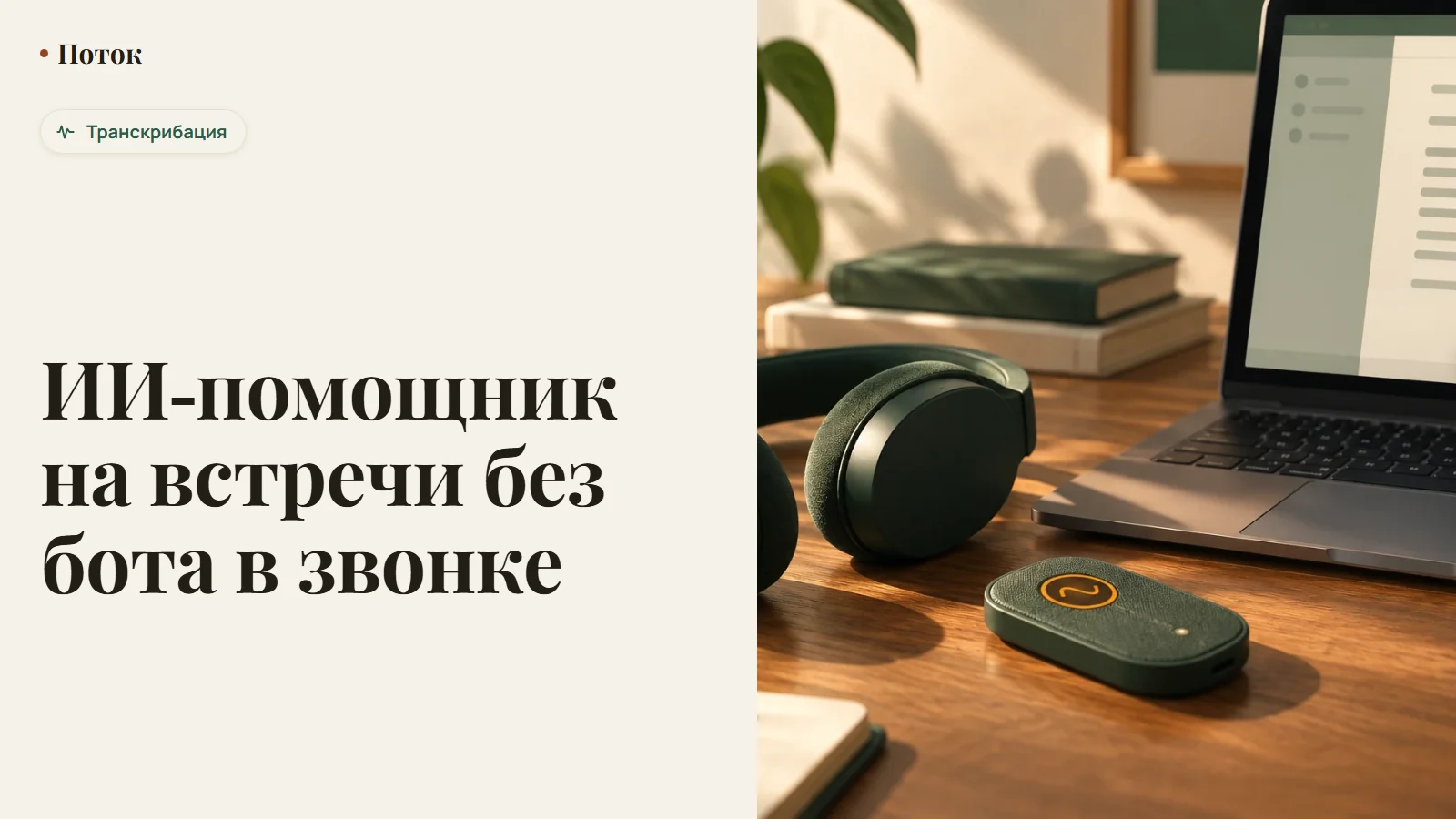 ИИ-помощник на встречи без бота в звонке