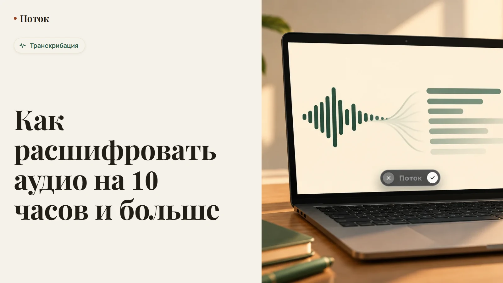 Как расшифровать аудио на 10 часов и больше